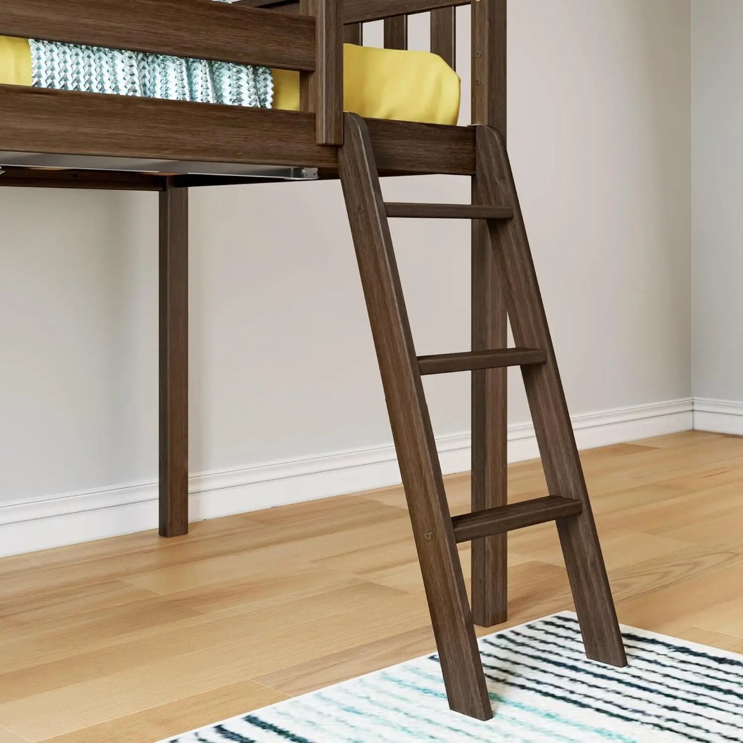 Twin Low Loft Bed with Slide & Ladder