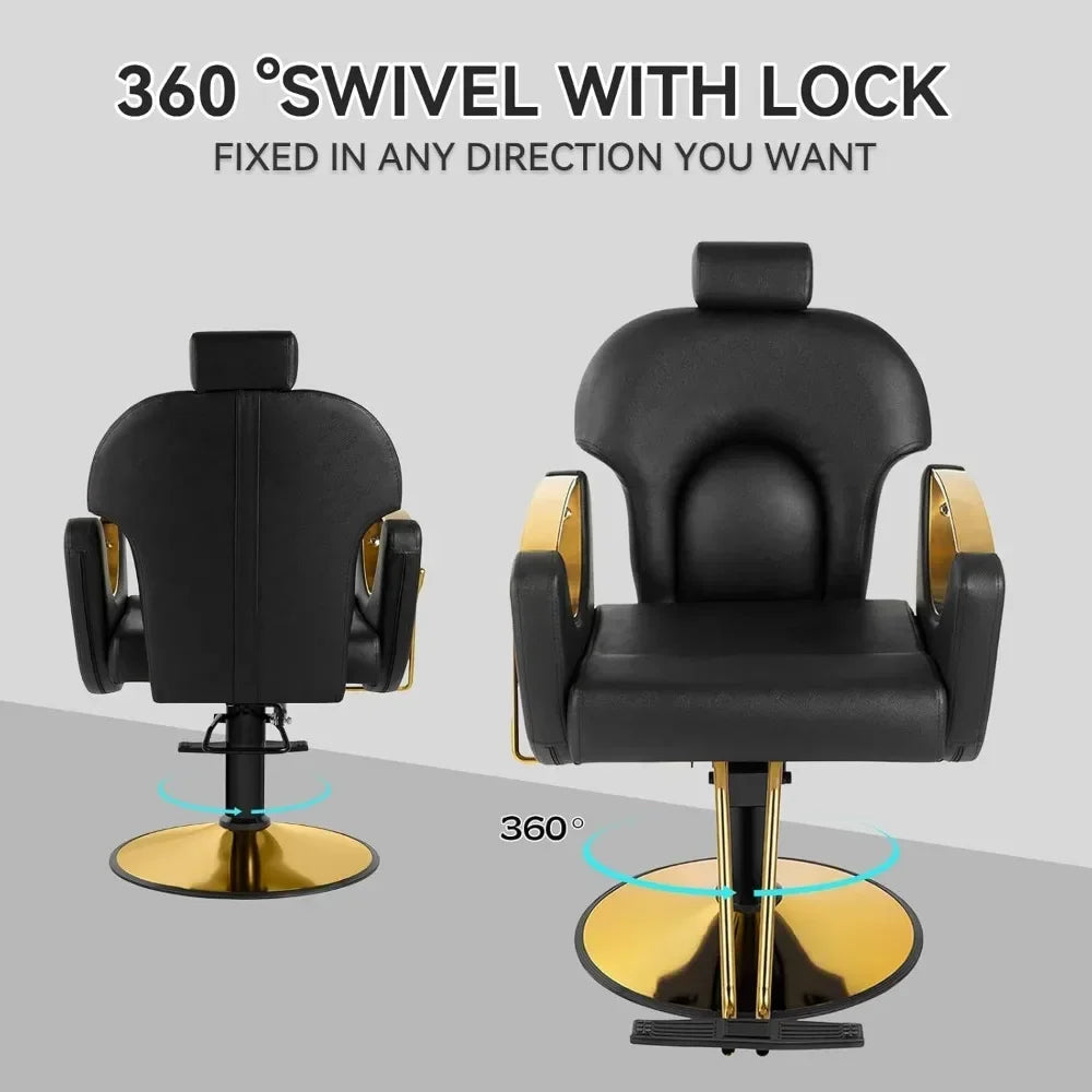 Luxura Elite Salon Chair: Premium Hairdressing & Shaving Throne