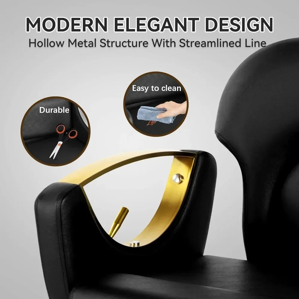 Luxura Elite Salon Chair: Premium Hairdressing & Shaving Throne