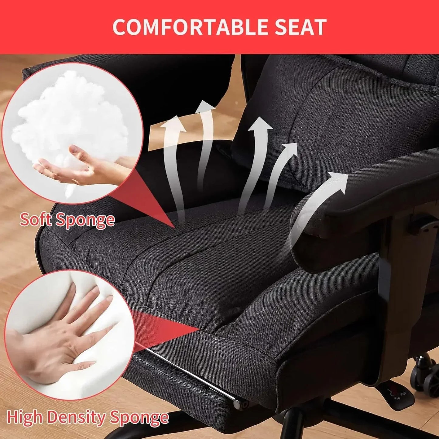 High Back Executive Chair with Footrest