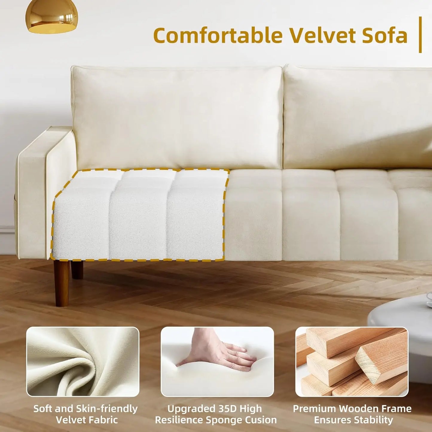 Modern Velvet Loveseat Sofa